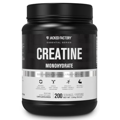 Jacked Factory Creatine Monohydrate Powder 1000g - Creatine Supplement for Muscle 