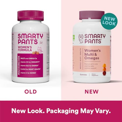 SmartyPants Women's Multivitamin Gummies: Omega 3 Fish Oil (EPA/DHA), Methylfolate