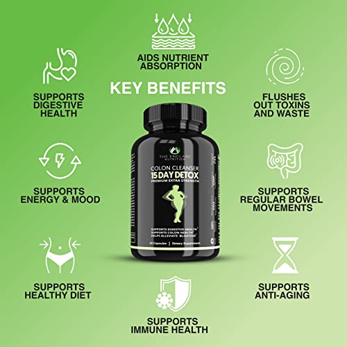 Colon Cleanser Detox. Premium 15 Day Fast-Acting Detox Cleanse Diet Pills, Probiotic