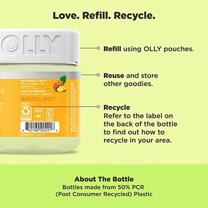 OLLY Post-Game Recover Workout Gummy Rings, Vitamin D, Turmeric, Electrolytes, Pineapple