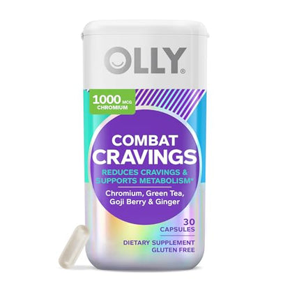 OLLY Combat Cravings, Metabolism & Energy Support Supplement,1000 mcg Chromium