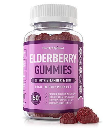 Premium Elderberry Gummies - Sambucus Elderberry Gummies for Adults - Black Elderber