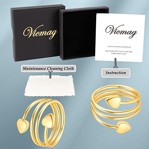 Vicmag Copper Magnetic Ring for Women, Lymphatic Drainage Ring Ladies Fingers
