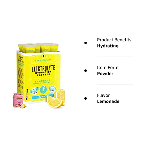 KEY NUTRIENTS Multivitamin Electrolytes Powder Packets - Refreshing Lemonade 40 pack