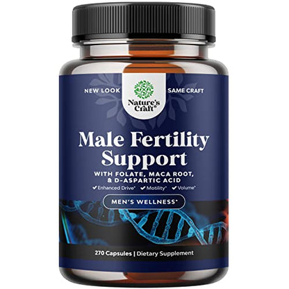 Prenatal Multivitamin Male Fertility Supplement - Mens Fertility Supplement with L-Arginine D-Aspartic Acid and Maca Root Prenatal Vitamins for Enhanced Motility Volume Potency and Fertility Support