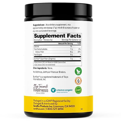 Sandhu's Prebiotic Fiber Supplement Powder –30 Servings- SunFiber® –Low FODMAP