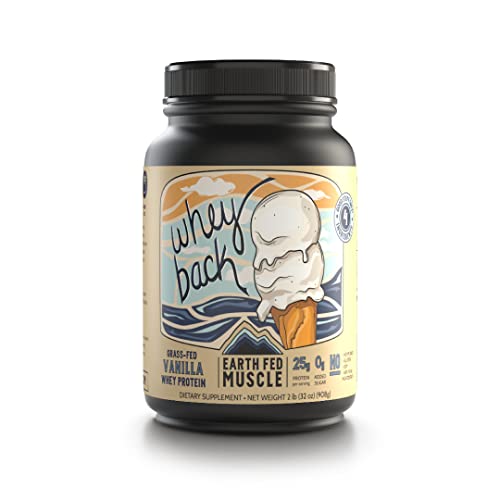 Earth Fed Muscle Whey Back Vanilla Truly Grass Fed Whey 2lb - No Fillers, Flow Agents