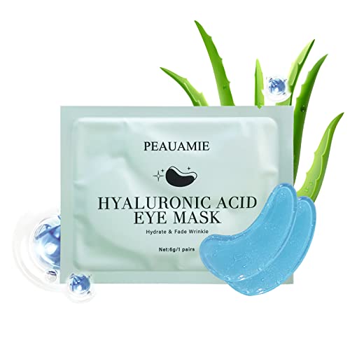 PEAUAMIE Under Eye Patchs (30 Pairs) Hyaluronic Acid Eye Mask for Dark Circles