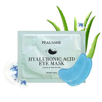 PEAUAMIE Under Eye Patchs (30 Pairs) Hyaluronic Acid Eye Mask for Dark Circles