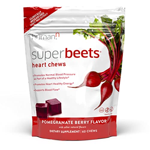 humanN SuperBeets Heart Chews - Nitric Oxide Production and Blood Pressure Support 