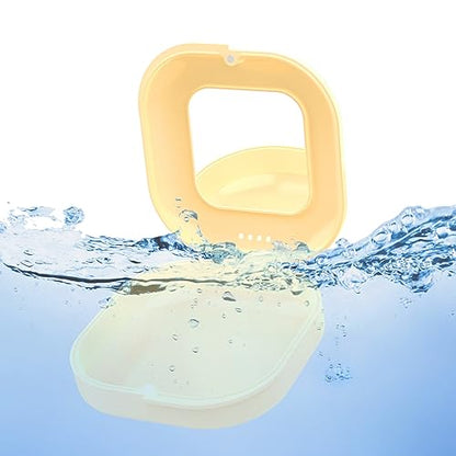 Retainer Case with Mirror and Vent Holes, Cute Retainer Holder Case Compatible with Invisalign