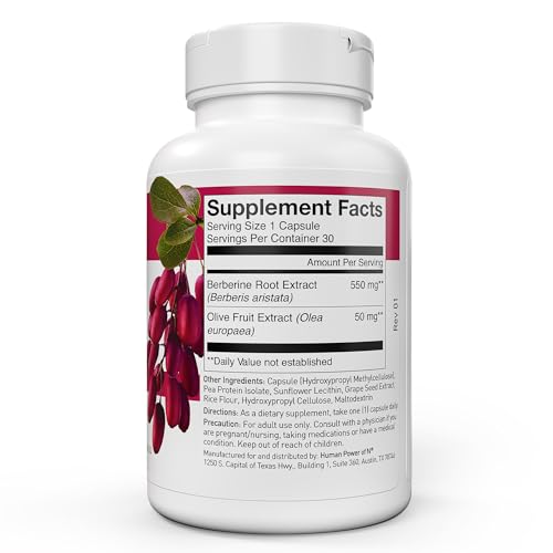 humanN SuperBerine – Berberine + Olive Leaf Extract - Cholesterol & Metabolic Clinically