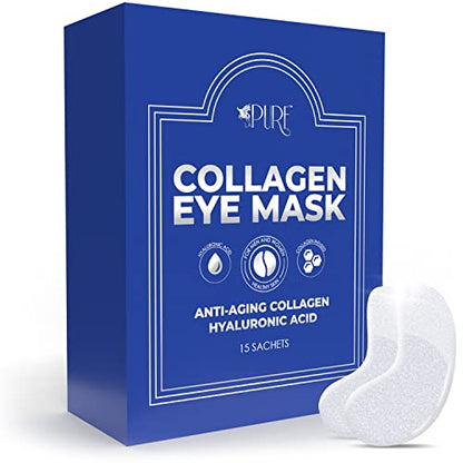 LA PURE Collagen Eye Mask Patches Under Eye Patches for Puffy Eyes Hyaluronic Acid 