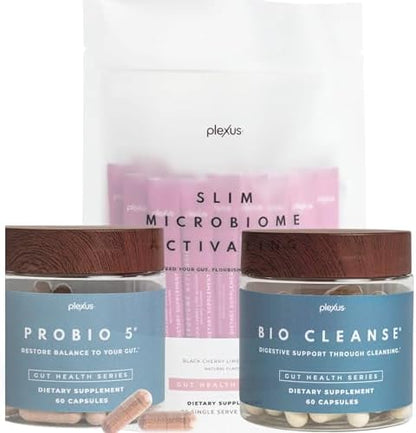 Plexus Gut Health System | Slim Microbiome Activating, Bio Cleanse & ProBio 5 | Supports Gut Health, Digestive Wellness, Metabolic Function & Overall Well-Being | Vegan, Gluten-Free, Non-GMO