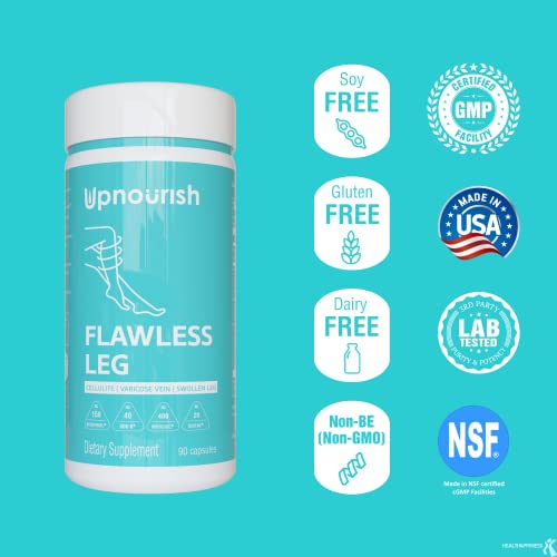 UpNourish Anti Cellulite Supplements - Varicose Veins Support, Restless Leg Relief