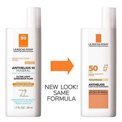 La Roche-Posay Anthelios Tinted Sunscreen SPF 50, Ultra-Light Fluid Broad Spectrum