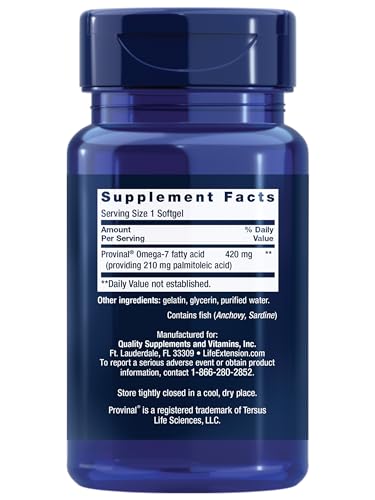 Provinal Purified Omega-7 - Daily Essential Omega 7 Fatty Acids Supplement, Palmitoleic