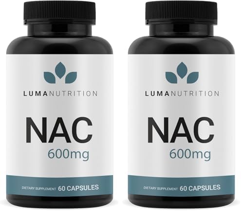 Luma Nutrition NAC Supplement N-Acetyl Cysteine 600 mg - 60 Capsules (Pack of 2)