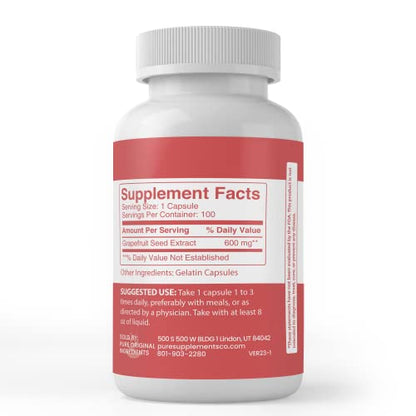 Pure Original Ingredients Grapefruit Seed Extract (100 Capsules) Always Pure, No Additives