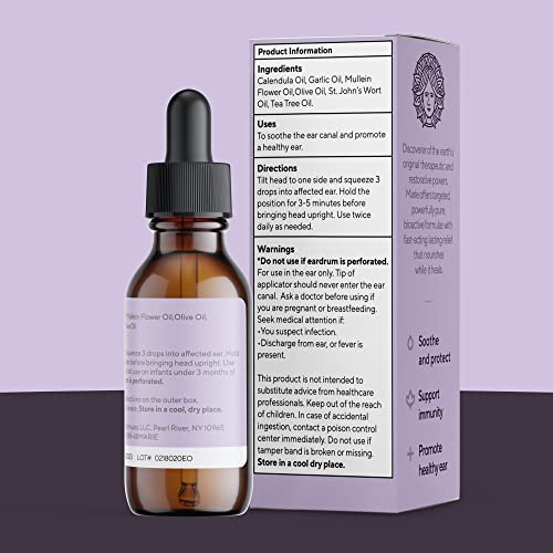 Organic Ear Oil for Earache Irritation, All Natural Eardrops for Infection