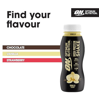 Optimum Nutrition High Protein Shake Bottles, Ready To Drink Healthy Snacks, No added