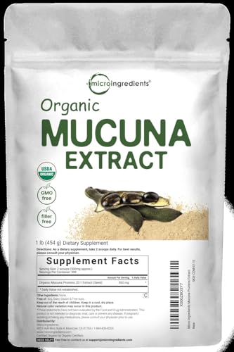 Micro Ingredients Organic Mucuna Pruriens Extract Powder,1 Pound (908 Servings)