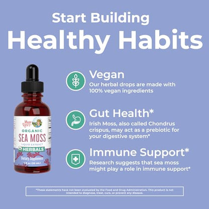 MaryRuth's Irish Sea Moss Liquid Drops | Sugar Free | SeaMoss for Gut Health