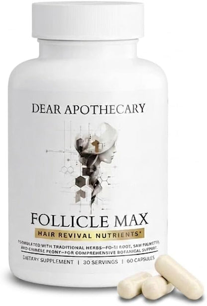 Follicle Max Hair Growth Supplement for Men & Women - Biotin 5000mcg, Saw Palmetto, Iron, Zinc, Fo-Ti Root, Horsetail, Nettle - DHT Support - Vitamins for Thinning Hair - 60 Capsules