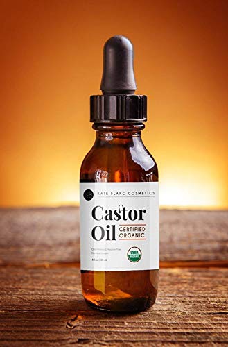 Kate Blanc Cosmetics Organic Castor Oil (4oz). 100% Pure, Cold Pressed, Hexane Free in a Glass Bottle