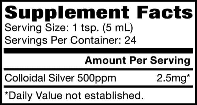 Natural Path Silver Wings Colloidal Silver 500ppm Immune Support Supplement 4 fl. oz. Dropper