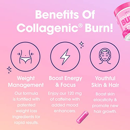 Obvi Collagenic Burn, Collagenic Fat Burner, Thermogenic Fat Burner for Weight Loss