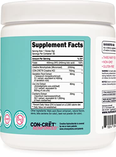 Nutricost Creatine Monohydrate Powder for Women, Micronized, Peach Mango Flavor