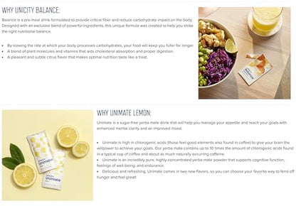 Unicity Feel Great System - Balance 60 Pack & Great Tasting Lemon Unimate