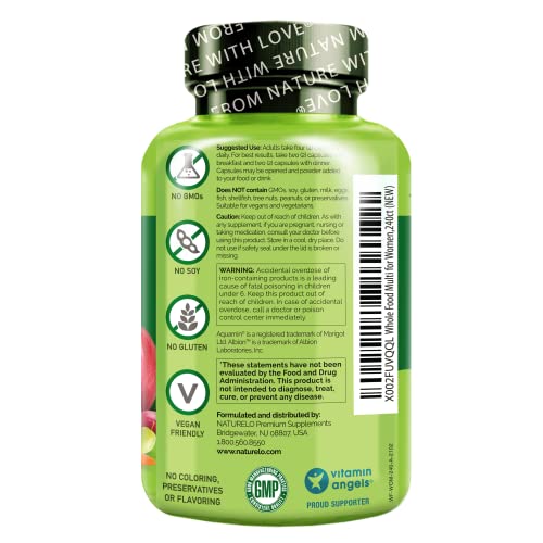 NATURELO Whole Food Multivitamin for Women - with Vitamins, Minerals, & Organic