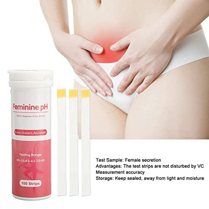 100pcs Vaginal Health PH Test Strips, Accurate Feminine pH Testing for Intimate Health