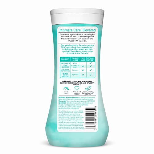 Summer's Eve Essential Botanicals Gentle Wash with Argan Oil, Removes Odor, pH balanced, 12 fl oz
