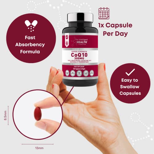 Ubiquinone Coenzyme Q10 300mg Softgel Capsules, 120 Super Strength Vegan Friendly
