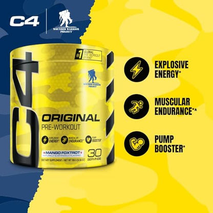 Cellucor C4 Original Pre Workout Powder Mango Foxtrot Sugar Free Preworkout