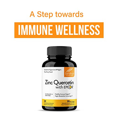 Sandhu's Zinc Quercetin with EpiCor® 60 Vegetarian Capsules - Gluten-Free Zinc