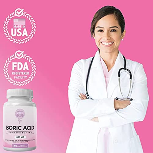 Magic V Steam Boric Acid Suppositories 600 MG 30 Count Optimal PH Support Made in The USA