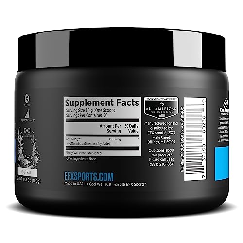 EFX Sports Kre-Alkalyn EFX Powder | pH Correct Creatine Monohydrate Powder Supplemen