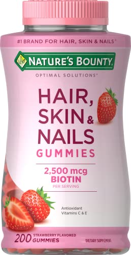 Nature's Bounty Optimal Solutions Hair, Skin and Nails Gummies with Biotin, 25000 mcg