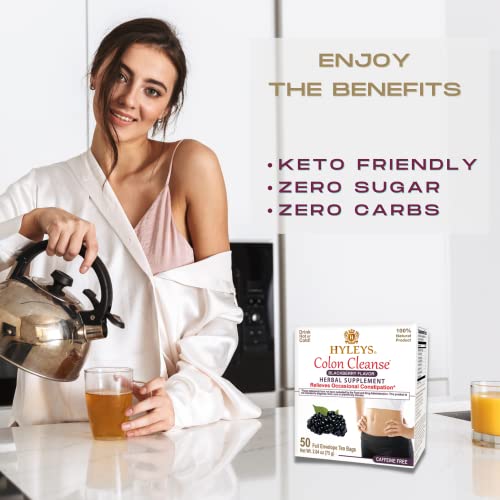 Hyleys Colon Cleanse Tea Blackberry Flavor - 50 Tea Bags (6 Pack - 300 Tea Bags Total)