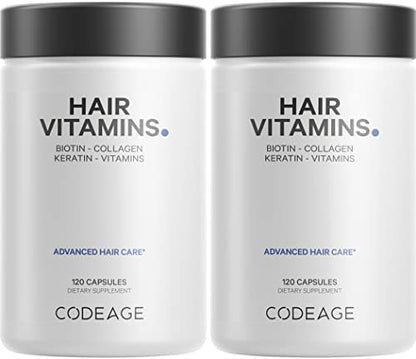 Codeage Hair Vitamins 10000 mcg Biotin, Keratin, Collagen, Vitamin A, B12, C, D3, E, Zinc