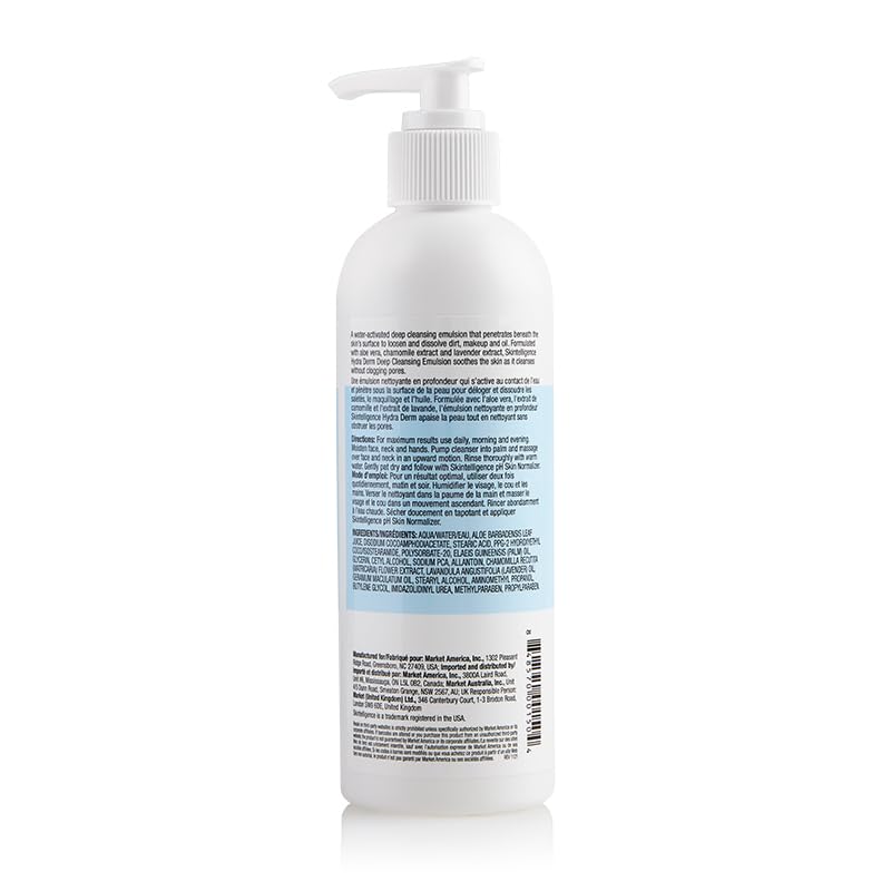 Hydra Derm Deep Cleansing Emulsion - Gentle Facial Cleanser - Aloe Vera, Chamomile, & Lavender Extracts for Sensitive Skin (8 fl. oz.)