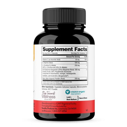 Sandhu's L-Arginine with Nitric Oxide Precursor | Made in The USA| 30 Days Supply