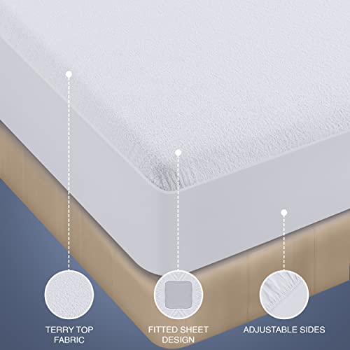 Utopia Bedding Waterproof Mattress Protector Twin Size, Premium Terry Mattress Cover