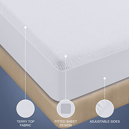 Utopia Bedding Waterproof Mattress Protector Twin Size, Premium Terry Mattress Cover