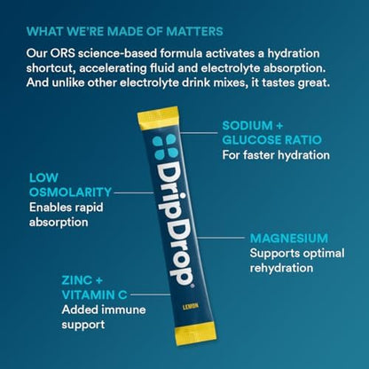 DripDrop Hydration Bold Variety Value Bundle Electrolyte Packets, 128 Count | Watermelon, Berry, Lemon, Orange; 3X Electrolytes, Vitamin C, Magnesium, Zinc; Single Serve Powder Drink Mix; Value Pack