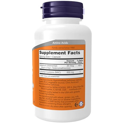 NOW Supplements, NAC (N-Acetyl Cysteine) 600 mg with Selenium & Molybdenum